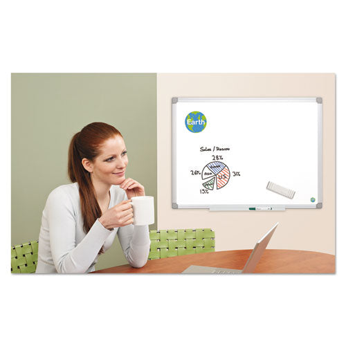 Earth Silver Easy-clean Dry Erase Board, 36 X 24, White Surface, Silver Aluminum Frame