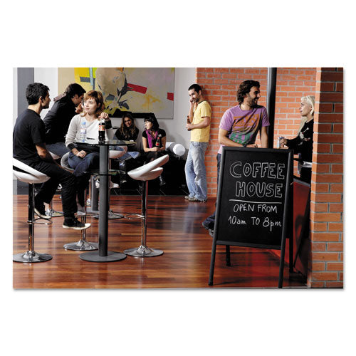 Wet Erase Board, Double Sided, 23 X 33, 42" Tall, Black Surface, Silver Aluminum Frame