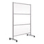 Protector Series Mobile Glass Panel Divider, 49 X 22 X 69, Clear/aluminum