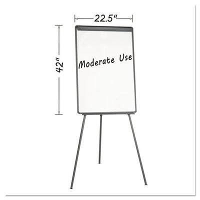 Basic Tripod Melamine Presentation Easel, 22.5 X 42, White/black