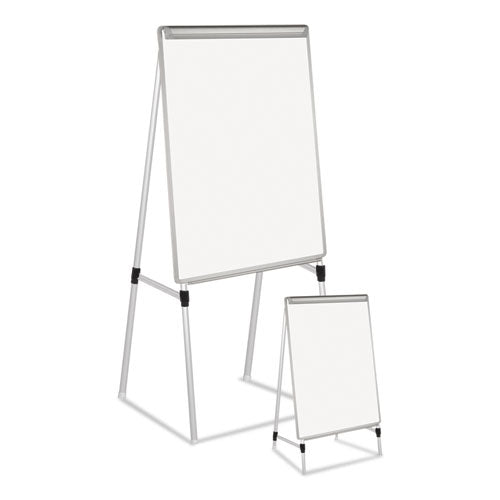 Silver Easy Clean Dry Erase Quad-pod Presentation Easel, 45" To 79" High, Silver