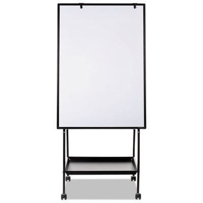 Creation Station Magnetic Dry Erase Board, 29.5 X 74.88, White Surface, Black Metal Frame