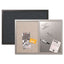 Designer Fabric Bulletin Board, 24 X 18, Gray Surface, Gray Mdf Wood Frame