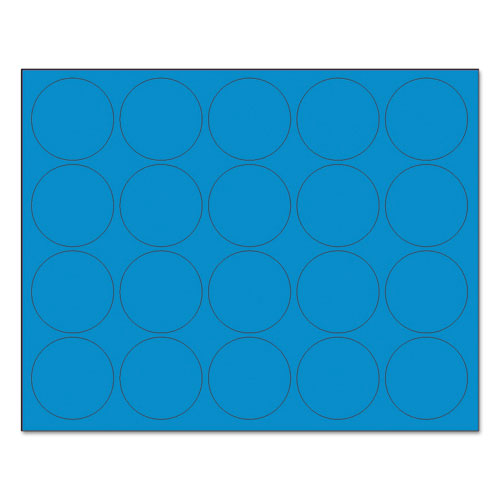 Interchangeable Magnetic Board Accessories, Circles, 0.75" Diameter, Blue, 20/pack