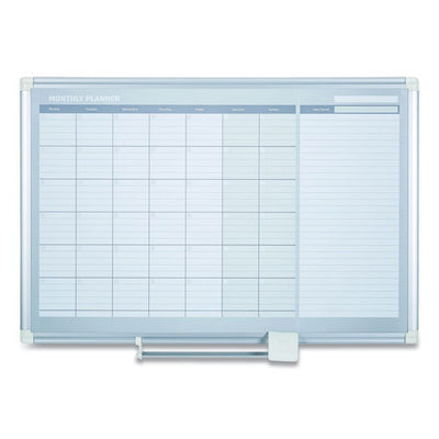 Magnetic Dry Erase Calendar Board, One Month, 48 X 36, White Surface, Silver Aluminum Frame