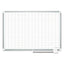 Gridded Magnetic Steel Dry Erase Planning Board With Accessories, 1 X 2 Grid, 36 X 24, White Surface, Silver Aluminum Frame