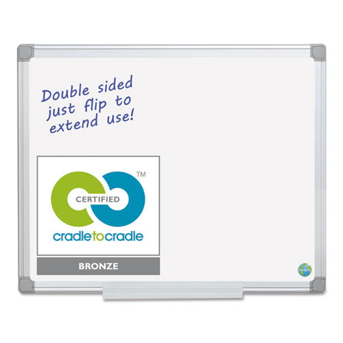 Earth Silver Easy-clean Dry Erase Board, Reversible, 48 X 36, White Surface, Silver Aluminum Frame