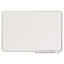 Gridded Magnetic Steel Dry Erase Planning Board, 1 X 2 Grid, 48 X 36, White Surface, Silver Aluminum Frame