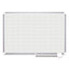 Gridded Magnetic Steel Dry Erase Planning Board, 2 X 3 Grid, 48 X 36, White Surface, Silver Aluminum Frame