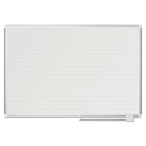 Ruled Magnetic Steel Dry Erase Planning Board, 48 X 36, White Surface, Silver Aluminum Frame