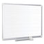 Ruled Magnetic Steel Dry Erase Planning Board, 48 X 36, White Surface, Silver Aluminum Frame
