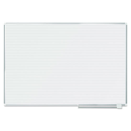 Ruled Magnetic Steel Dry Erase Planning Board, 48 X 36, White Surface, Silver Aluminum Frame