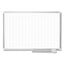 Gridded Magnetic Steel Dry Erase Planning Board, 1 X 2 Grid, 72 X 48, White Surface, Silver Aluminum Frame