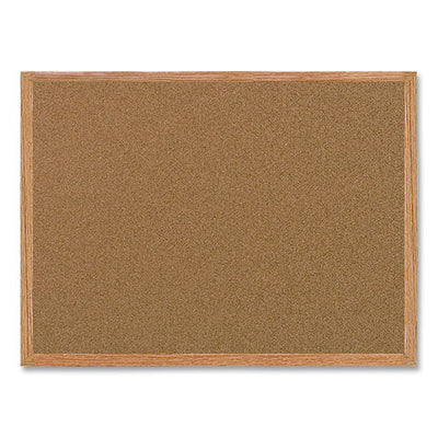 Value Cork Bulletin Board With Oak Frame, 24 X 36, Natural Surface, Oak Frame