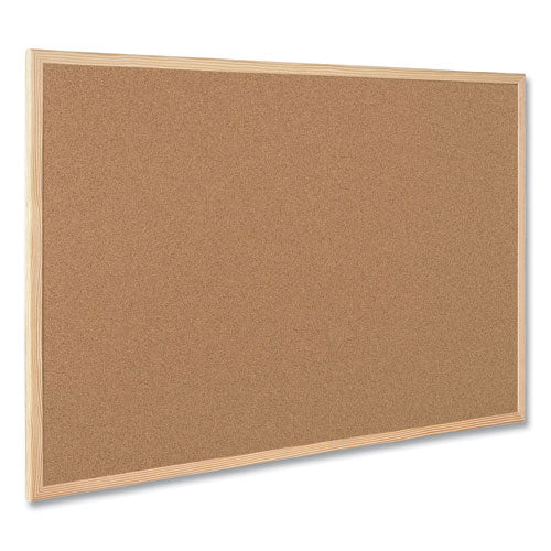 Value Cork Bulletin Board With Oak Frame, 24 X 36, Natural Surface, Oak Frame