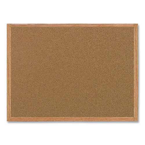 Value Cork Bulletin Board With Oak Frame, 24 X 36, Natural Surface, Oak Frame