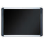 Soft-touch Bulletin Board, 36 X 24, Black Fabric Surface, Aluminum/black Aluminum Frame
