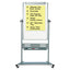 Revolver Easel, 35.4 X 47.2, 80" Tall Easel, Vertical Orientation, White Surface, Silver Aluminum Frame