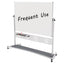 Revolver Easel, 70.8 X 47.2, 80" Tall Easel, Horizontal Orientation, White Surface, Silver Aluminum Frame