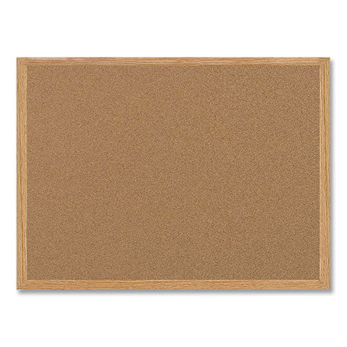 Earth Cork Board, 72 X 48, Natural Surface, Oak Wood Frame