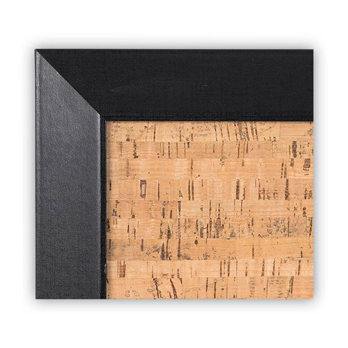 Natural Cork Bulletin Board, 36 X 24, Natural Surface, Black Wood Frame