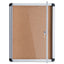 Slim-line Enclosed Cork Bulletin Board, One Door, 28 X 38, Cork Surface, Aluminum Frame