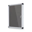 Slim-line Enclosed Fabric Bulletin Board, One Door, 28 X 38, Gray Surface, Aluminum Frame