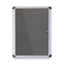Slim-line Enclosed Fabric Bulletin Board, One Door, 28 X 38, Gray Surface, Aluminum Frame