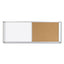 Combo Cubicle Workstation Dry Erase/cork Board, 36 X 18, Natural/white Surface, Aluminum Frame