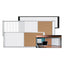 Combo Cubicle Workstation Dry Erase/cork Board, 48 X 18, Natural/white Surface, Aluminum Frame