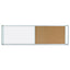 Combo Cubicle Workstation Dry Erase/cork Board, 48 X 18, Natural/white Surface, Aluminum Frame