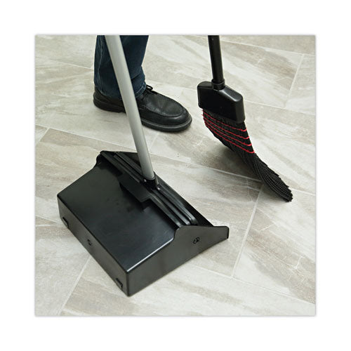 Lobby Dust Pan, 11.75 X 37, 34" Handle, Plastic/aluminum, Black