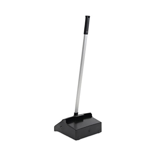 Lobby Dust Pan, 11.75 X 37, 34" Handle, Plastic/aluminum, Black