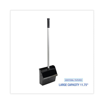 Lobby Dust Pan, 11.75 X 37, 34" Handle, Plastic/aluminum, Black