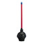 Toilet Plunger, 18" Plastic Handle, 5.63" Dia, Red/black, 6/carton