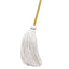 Handle/deck Mops, 12 Oz White Rayon Head, 48" Oak Wood Handle, 6/pack