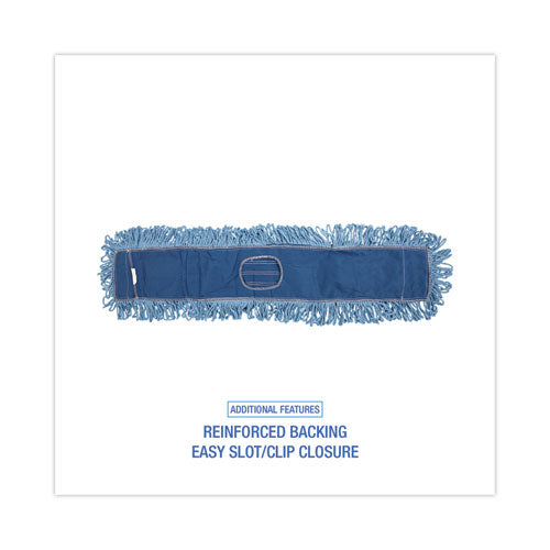Dust Mop Head, Cotton/synthetic Blend, 36 X 5, Looped-end, Blue