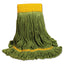 Ecomop Looped-end Mop Head, Recycled Fibers, Large Size, Green