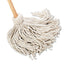 Handle/deck Mops, 20 Oz White Cotton Head, 54" Oak Wood Handle