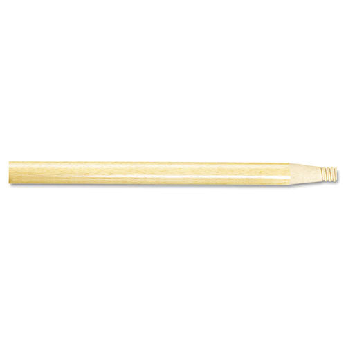 Threaded End Broom Handle, Lacquered Wood, 0.94" Dia X 60", Natural