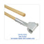 Clip-on Dust Mop Handle, Lacquered Wood, Swivel Head, 1" Dia X 60", Natural