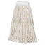 Cut-end Wet Mop Head, Cotton, #16, White, 12/carton