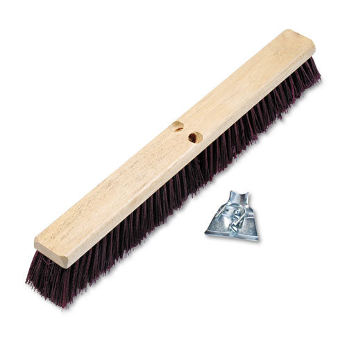 Floor Brush Head, 2.5" Black Tampico Fiber Bristles, 18" Brush