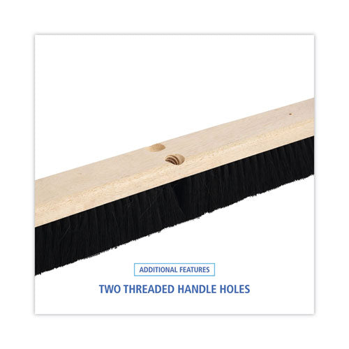 Floor Brush Head, 2.5" Black Tampico Fiber Bristles, 24" Brush
