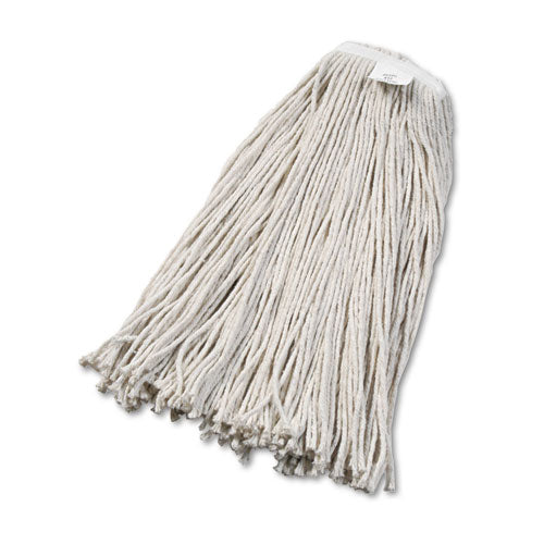 Premium Cut-end Wet Mop Heads, Cotton, 24oz, White, 12/carton