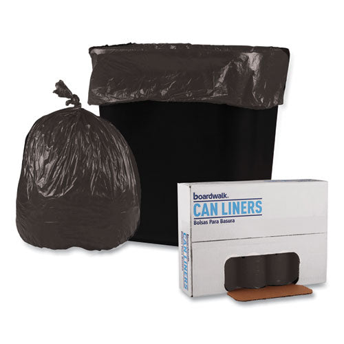 Low-density Waste Can Liners, 10 Gal, 0.35 Mil, 24" X 23", Black, 25 Bags/roll, 10 Rolls/carton
