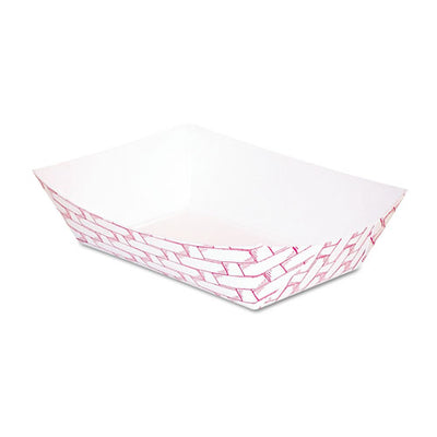 Paper Food Baskets, 6 Oz Capacity, 3.78 X 4.3 X 1.08, Red/white, 1,000/carton