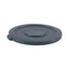 Lids For 32 Gal Waste Receptacle, Flat-top, Round, Plastic, Gray