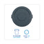 Lids For 32 Gal Waste Receptacle, Flat-top, Round, Plastic, Gray