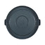 Lids For 32 Gal Waste Receptacle, Flat-top, Round, Plastic, Gray